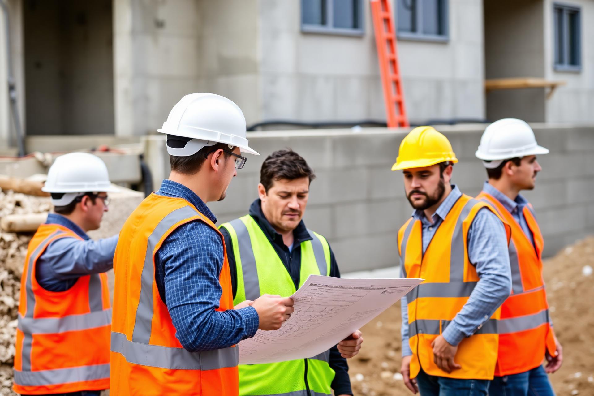 Zespół Kryzma Construction na placu budowy